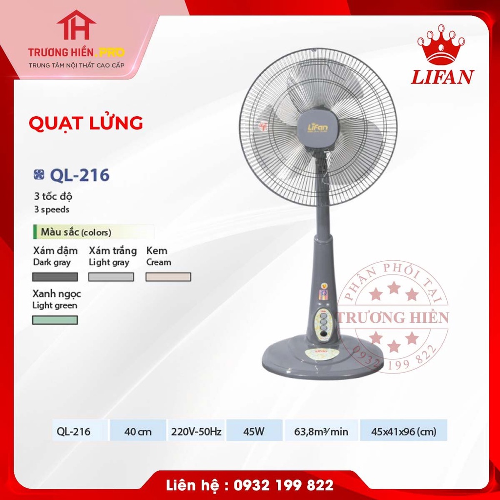 Quạt lửng QL-216 Lifan - Hàng chính hãng