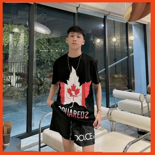 Áo Phông Nam Nữ DSQ2 Hình Lá Cấn Đỏ Trắng. Áo Thun Nam Nữ Unisex Form rộng Siêu hót cháy phố 2023. 88