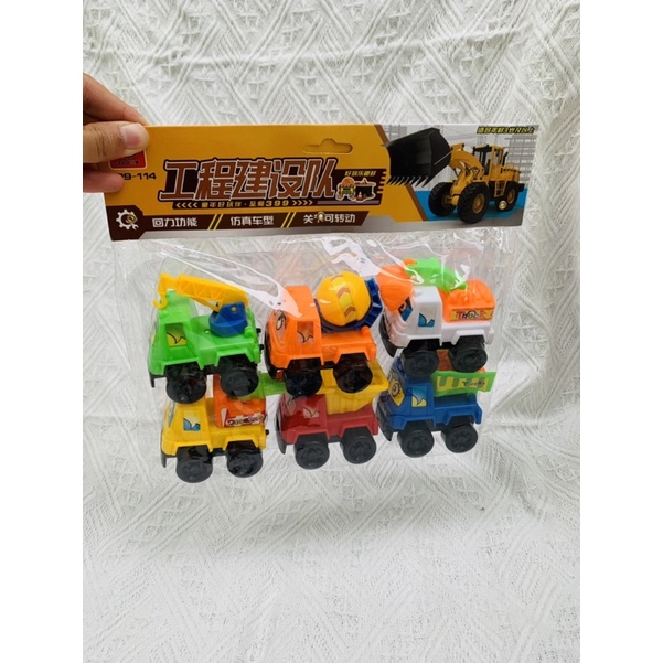 Túi Đồ Chơi Ô Tô Cho Bé Trai, Xe Công Trình, Xe Cần Cẩu Mini Cho Bé, Ô Tô Đồ Chơi Xe Chạy Đà