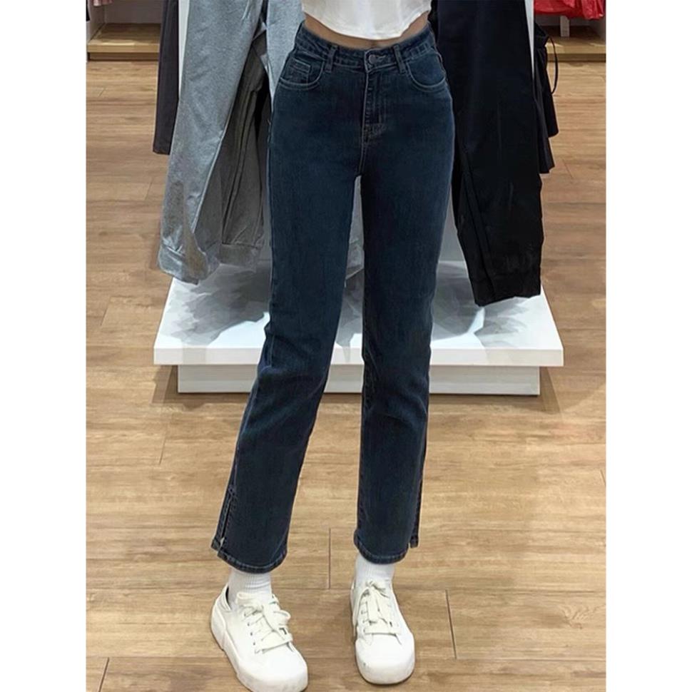 Quần Jeans Nữ Ống Đứng, Quần Bò Nữ Ống Đứng Xẻ Gấu TL34
