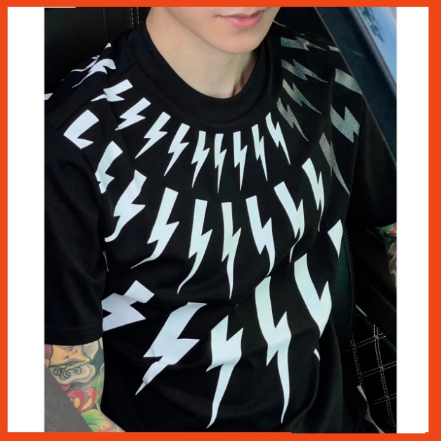 Áo Phông Nam Nữ Neil Barrett In Tia Sét Nhũ Kim Tuyến Cao Cấp, Áo Phông Nam Nữ Unisex Siêu Cấp Hot Trend Hè 2023 88