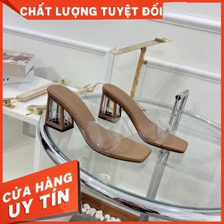 Giày cao gót nữ quai trong gót mika trong 7p dép nữ quai trong 7cm giày bánh bèo mã mika4canh