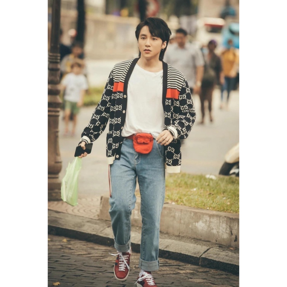 Áo khoác Cardigan Gucci Stripe Knit Áo Khoác Sơn Tùng Dệt Lens 100%