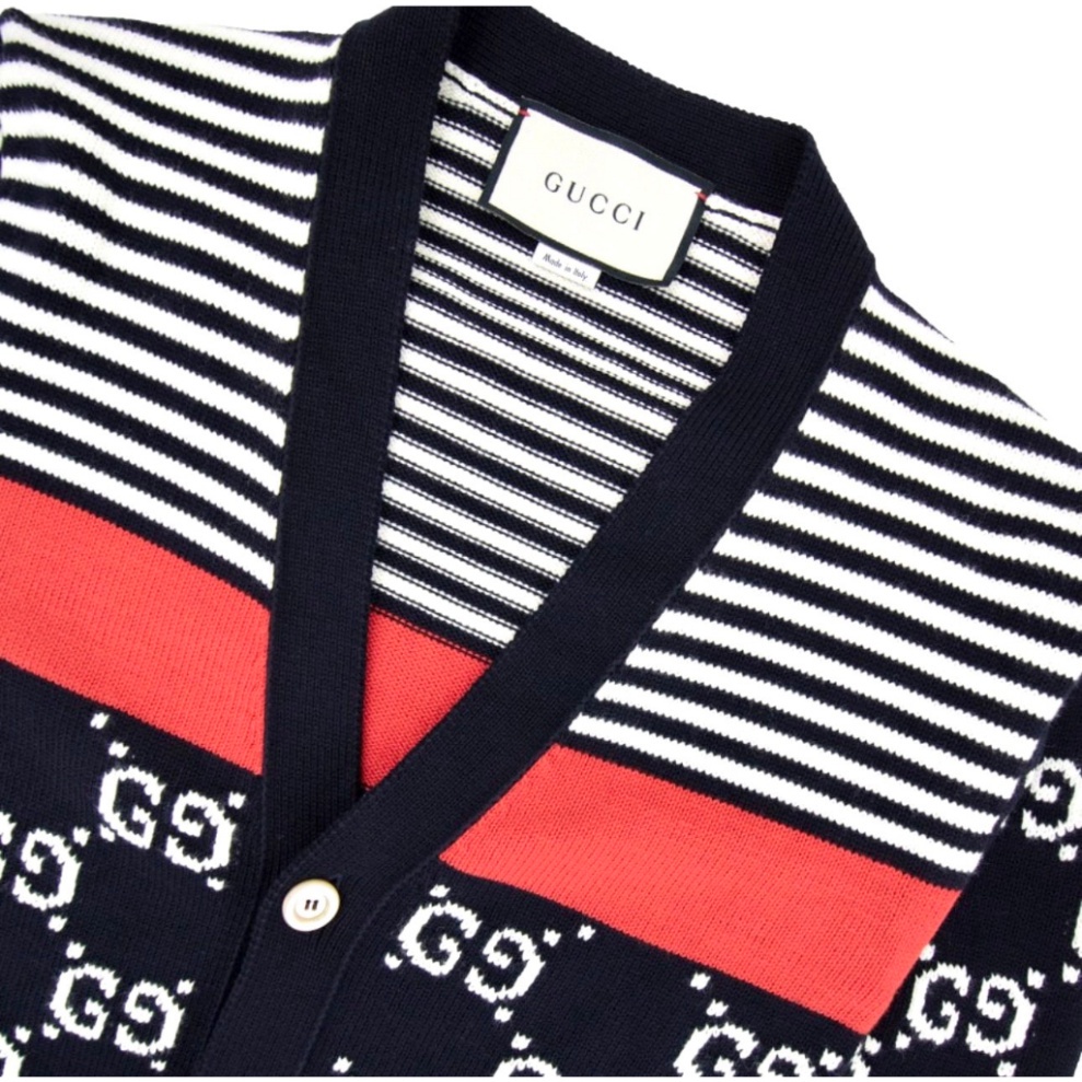 Áo khoác Cardigan Gucci Stripe Knit Áo Khoác Sơn Tùng Dệt Lens 100%