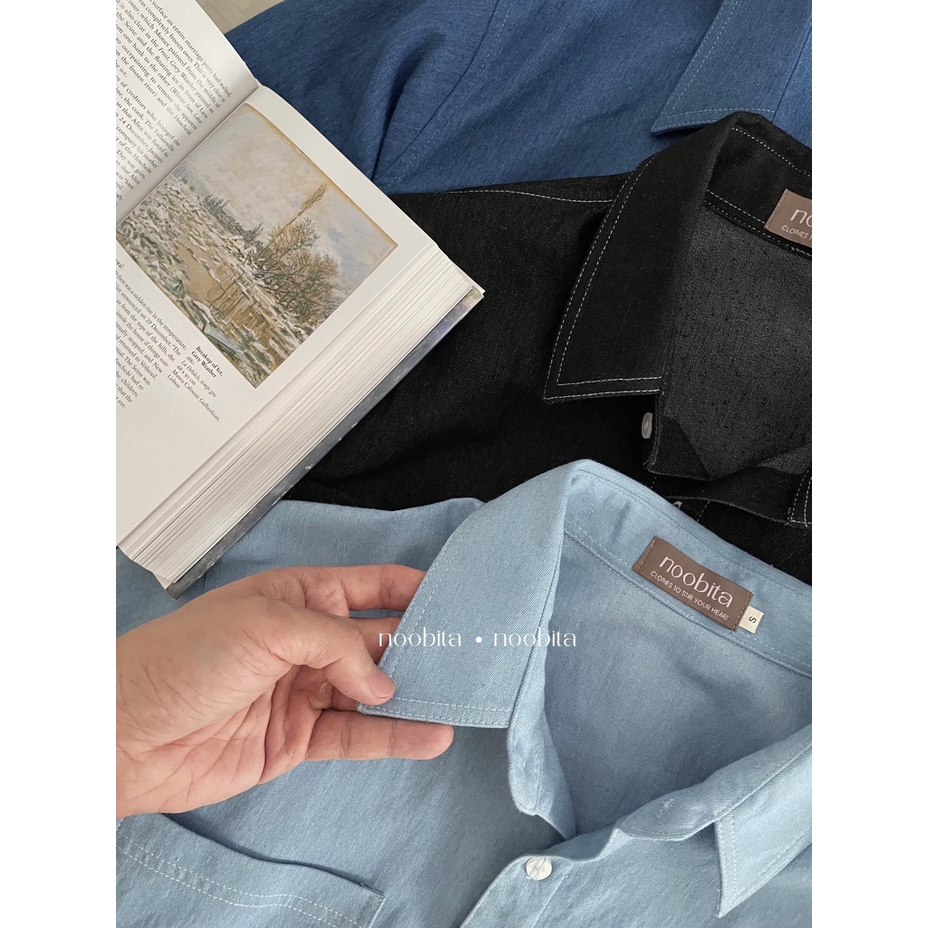 NOOBITA - Sơ mi tay dài vải denim mềm 7733