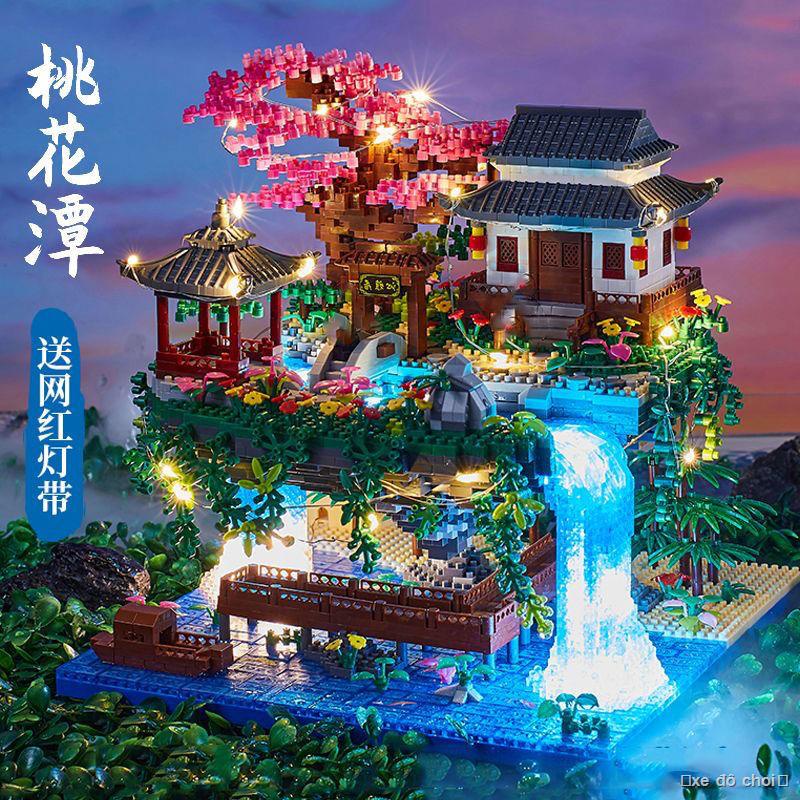 Tương thích với LEGO Peach Blossom Building Blocks Series Girls Lắp ráp vi hạt dành cho người lớn Độ khó cao Quà tặng xâ