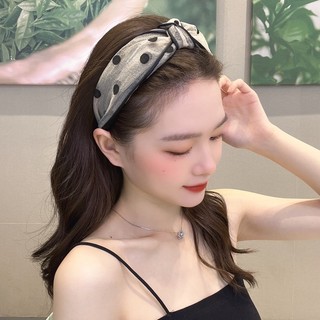 Băng đô cài tóc vải chấm bi xinh xắn
