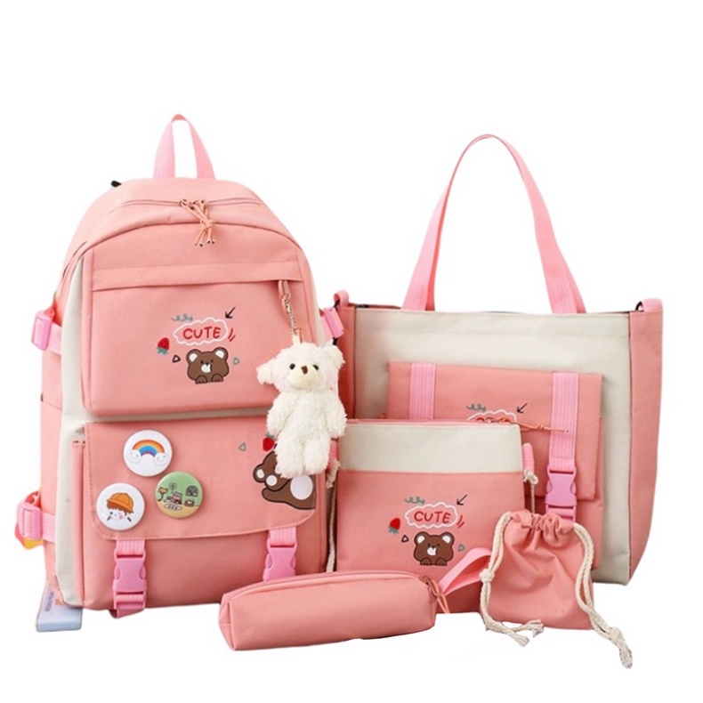 Balo Combo 4 Món, Balo Thời Trang ulzzang, Balo Nữ, Balo Đi Học Unisex