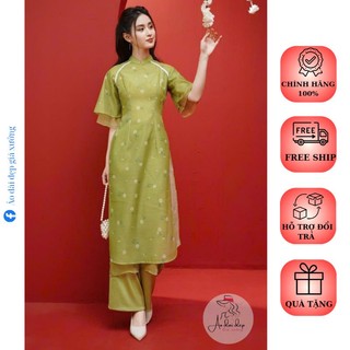 Áo dài cách tân tơ ánh cao cấp nhẹ nhàng sang chảnh - giá rẻ tận xưởng