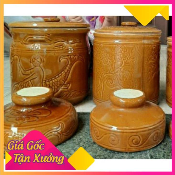Vại Muối Dưa Cà, Đựng Gạo Bát Tràng *BAO BỂ VỠ* 6 Lít và 10 Lít *BAO BỂ VỠ*