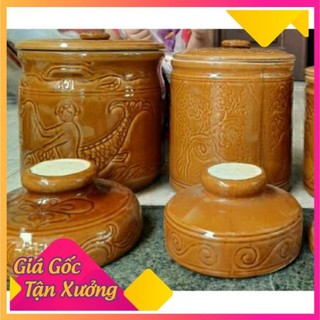 Vại muối dưa cà, đựng gạo bát tràng 6 lít và 10 lít