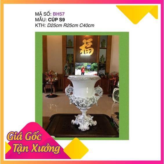 Bình hoa composite dáng cúp S9 cao 40cm *BAO BỂ VỠ*