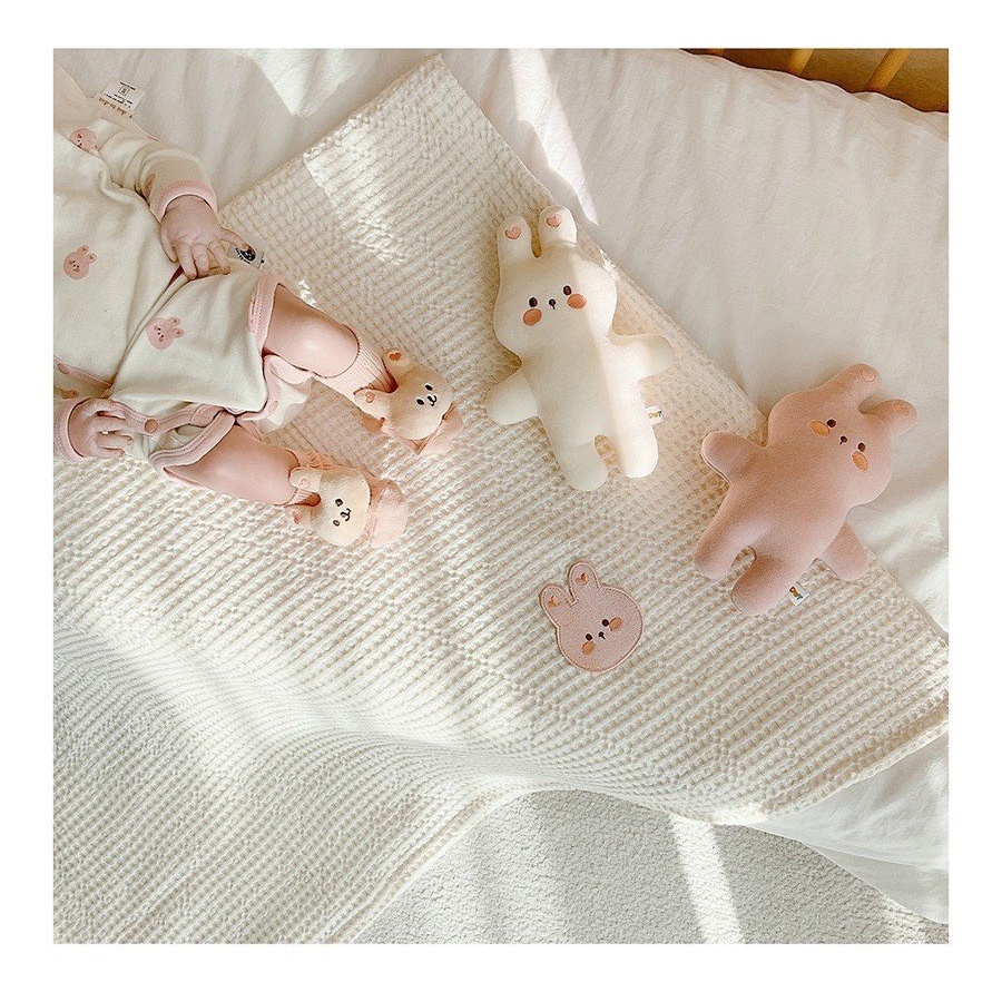 Chăn cho bé sơ sinh, Chăn lưới cho bé Hàn Quốc BECON, chăn đắp cho bé thoáng khí, họa tiết dễ thương, KT 90*130cm