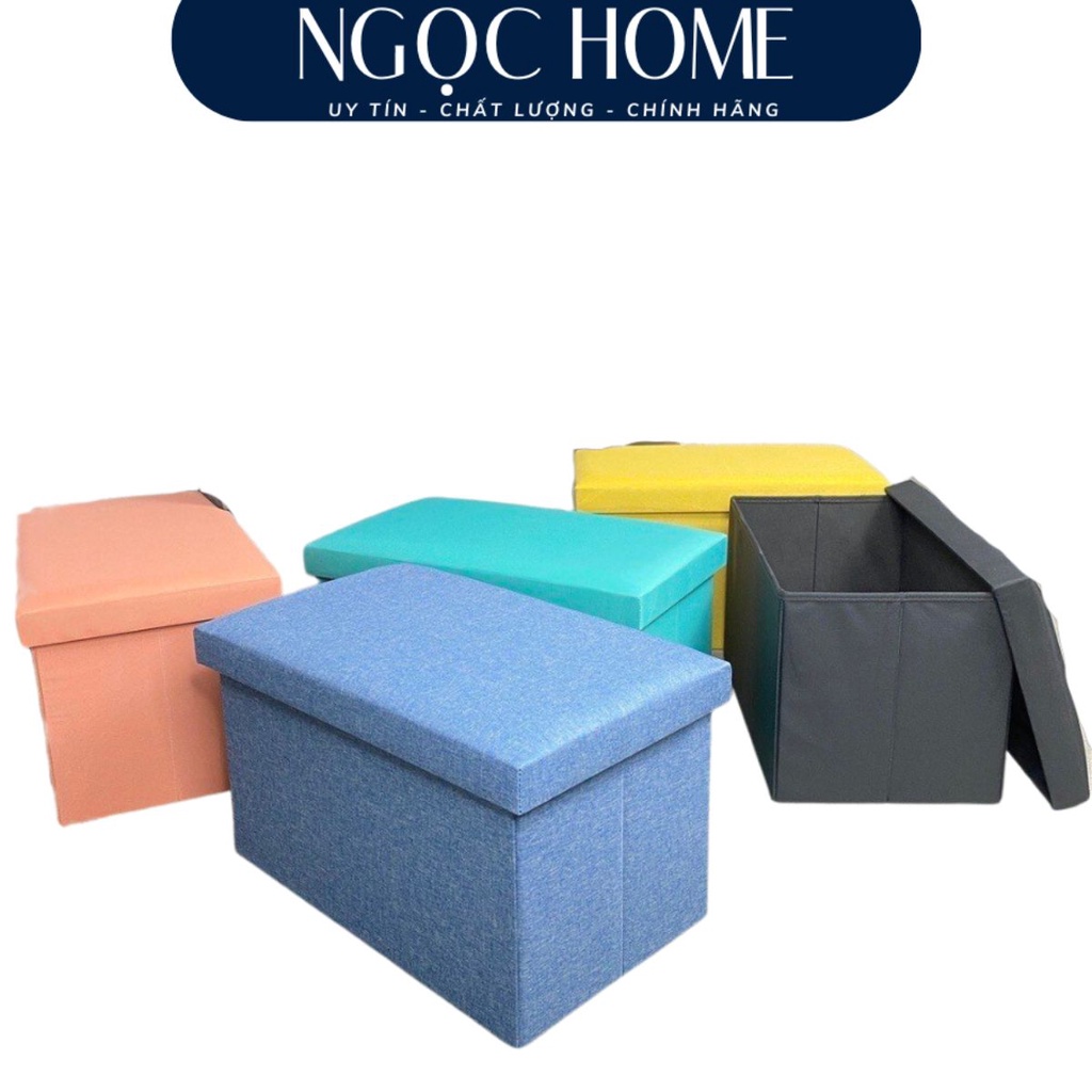 Ghế đôn đựng quần áo đồ đa năng NGỌC HOME đôn ghế sofa đựng đồ gấp gọn vải bọc Oxfford 600D size đại 51*31*31 cm - GDT | BigBuy360 - bigbuy360.vn