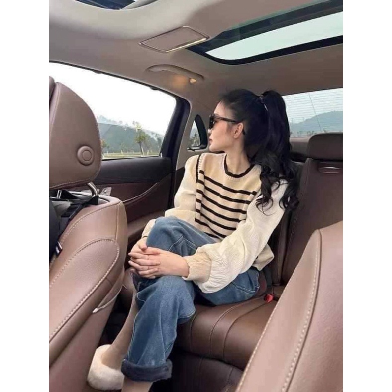 ÁO LEN DÀI TAY PHỒNG KẺ NGANG