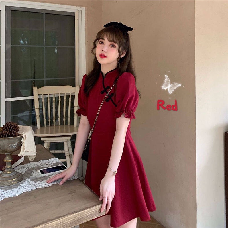 ISAHINI váy đầm váy nữ đầm đi đám cưới Trang phục năm mới đỏ Chic Unique Đẹp High quality FS456643-3 37Z230910