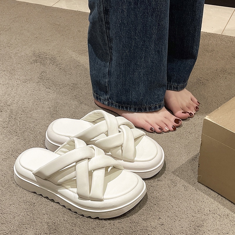 ISAHINI dép nữ dép bánh mì dép nữ dép đi trong nhà đế mềm chống trượt Hàn Quốc Phong cách Stylish fashion B20H0XQ 37Z230910