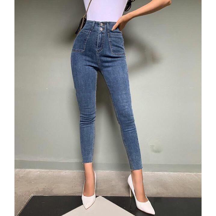 Quần bò nữ, quần jeans nữ ống loe màu xanh bạc lưng cao hack dáng cực đỉnh HT 03 | BigBuy360 - bigbuy360.vn