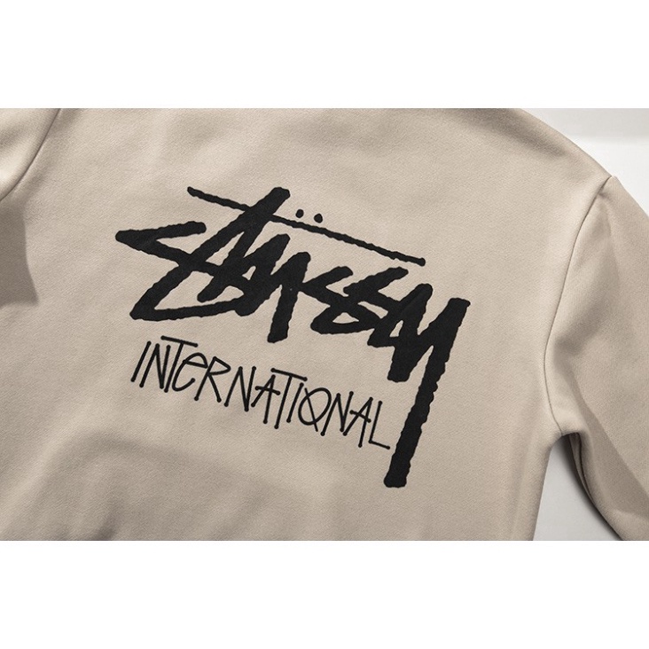 Áo thu đông hoodie basic dày unisex letter print felt hooded