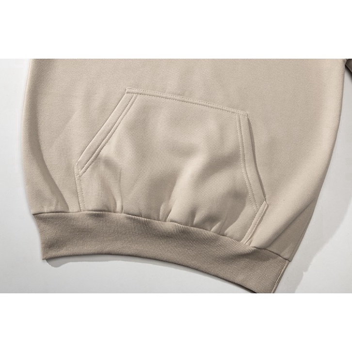 Áo thu đông hoodie basic dày unisex letter print felt hooded