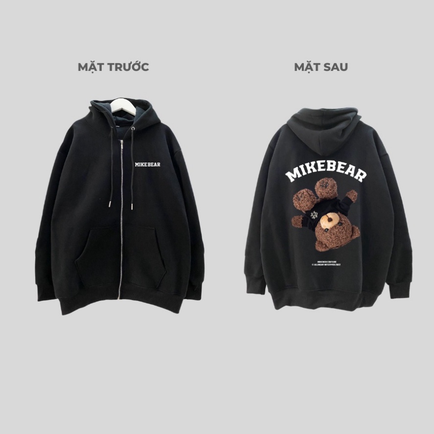 Áo Hoodie MikeBear chất liệu nỉ bông siêu ấm, Áo Hoodie Unisex Nam Nữ0