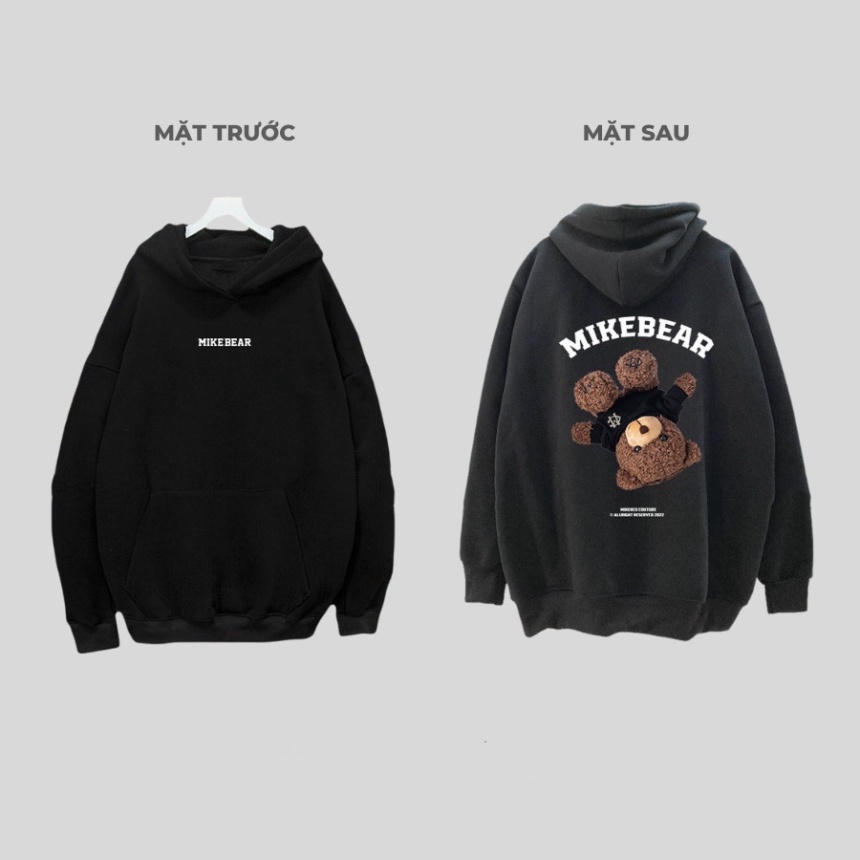 Áo Hoodie MikeBear chất liệu nỉ bông siêu ấm, Áo Hoodie Unisex Nam Nữ0