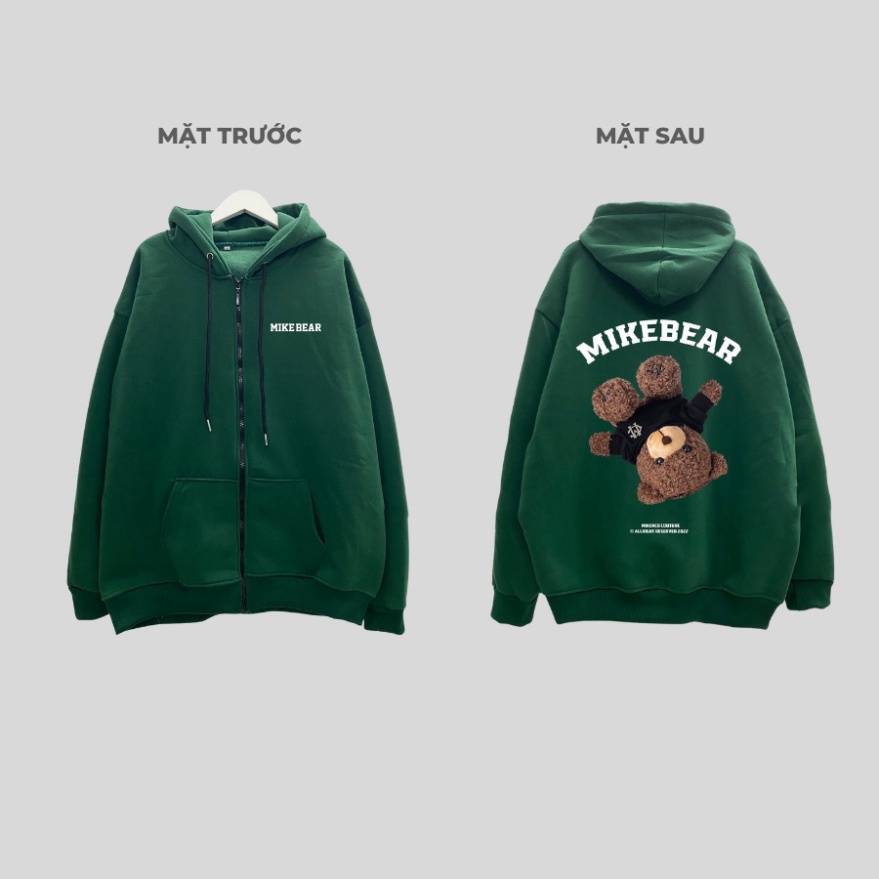 Áo Hoodie MikeBear chất liệu nỉ bông siêu ấm, Áo Hoodie Unisex Nam Nữ0