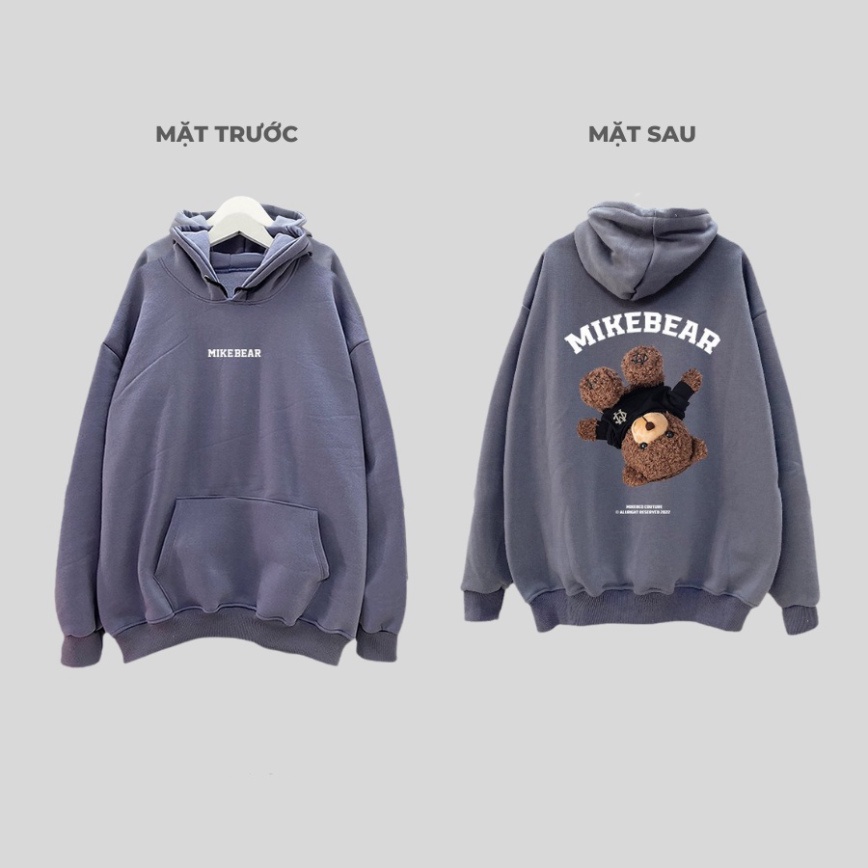 Áo Hoodie MikeBear chất liệu nỉ bông siêu ấm, Áo Hoodie Unisex Nam Nữ0
