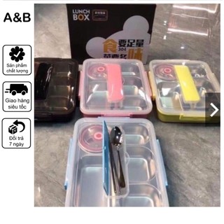 Hộp Đựng Cơm 5 Ngăn inox 304 kèm bát đựng canh chống tràn Làm Nóng Đồ Nhanh