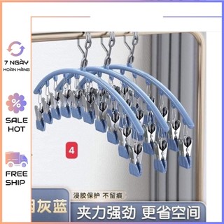 Móc treo đồ lót, móc kẹp treo quần áo 10 kẹp phơi đồ đa năng, gấp gọn,tiện dụng