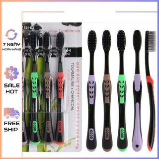 Set 4 bàn chải than hoạt tính hàn quốc
