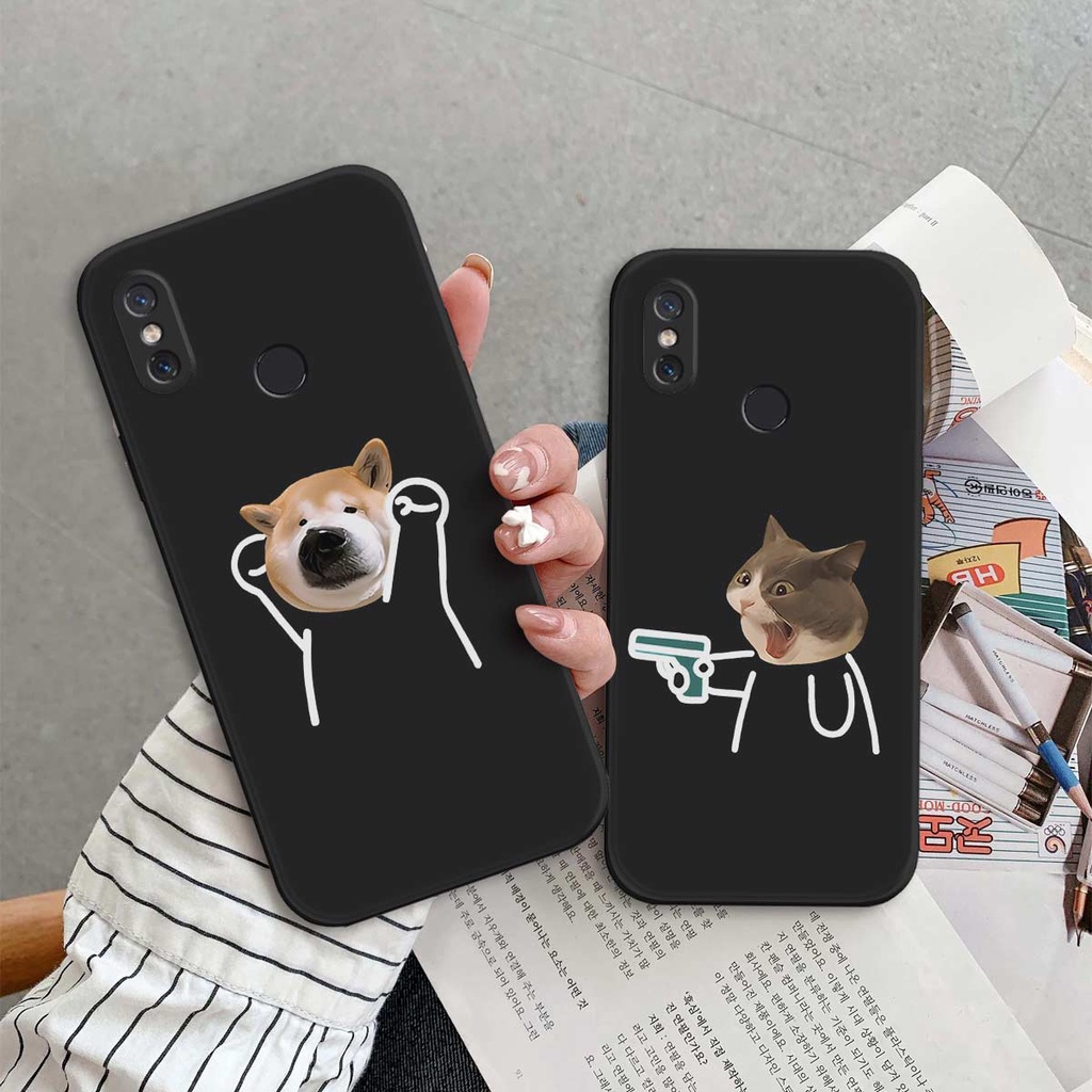 Ốp TPU dẻo Xiaomi Mi8 / Mi 8 SE / Mi 8 Lite silicon hình chó mèo cặp đôi ngộ nghĩnh , rẻ đẹp