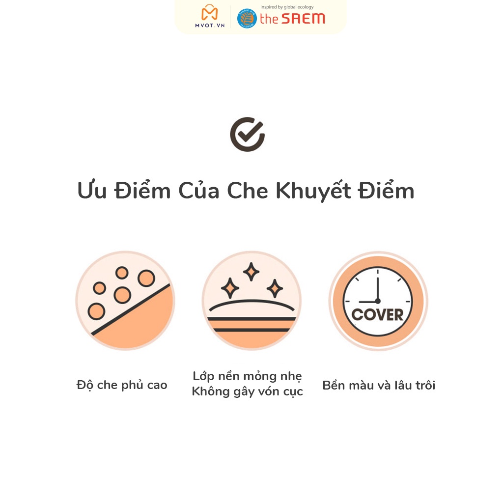 Kem che khuyết điểm The Saem Cover Perfection Tip Concealer Spf28 PA++  - Vamima