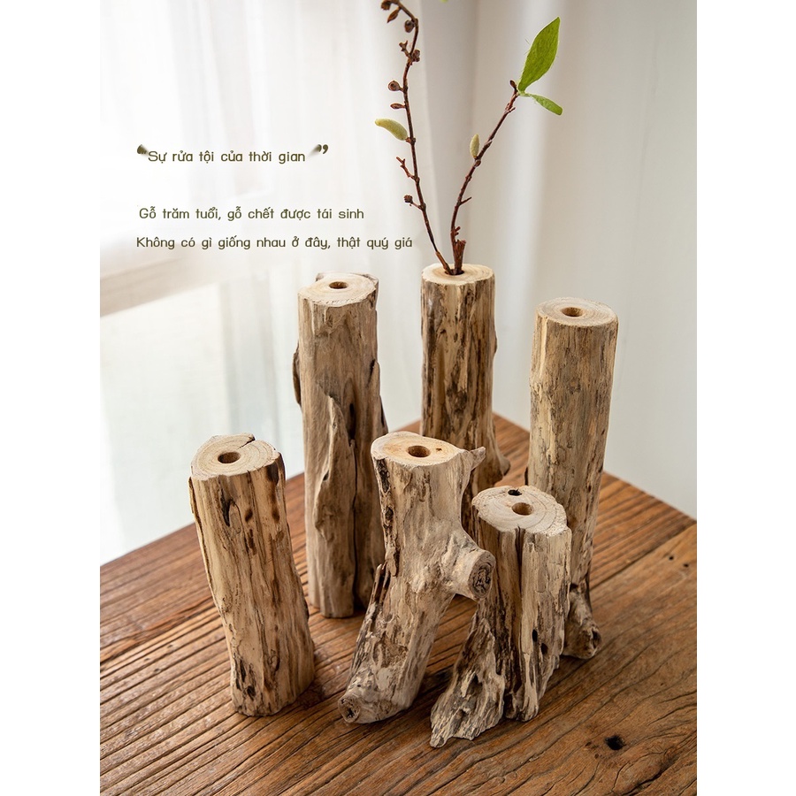 Trung Quốc Retro Thiền Phòng Khách Gỗ Khô Bình Hoa Trang Trí Trà Bàn Cắm