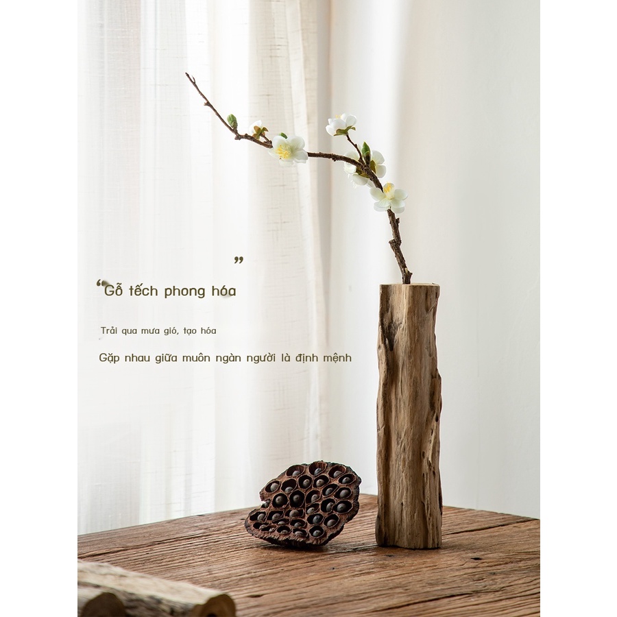 Trung Quốc Retro Thiền Phòng Khách Gỗ Khô Bình Hoa Trang Trí Trà Bàn Cắm