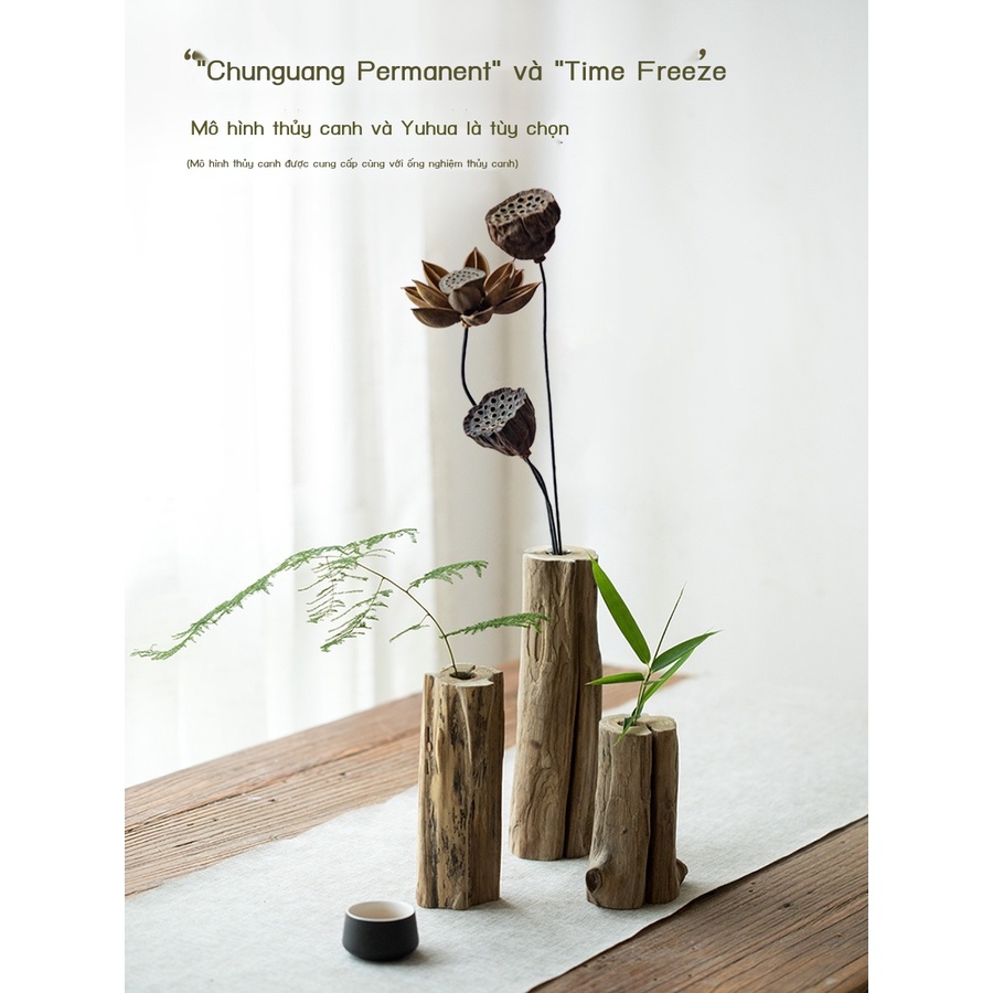 Trung Quốc Retro Thiền Phòng Khách Gỗ Khô Bình Hoa Trang Trí Trà Bàn Cắm