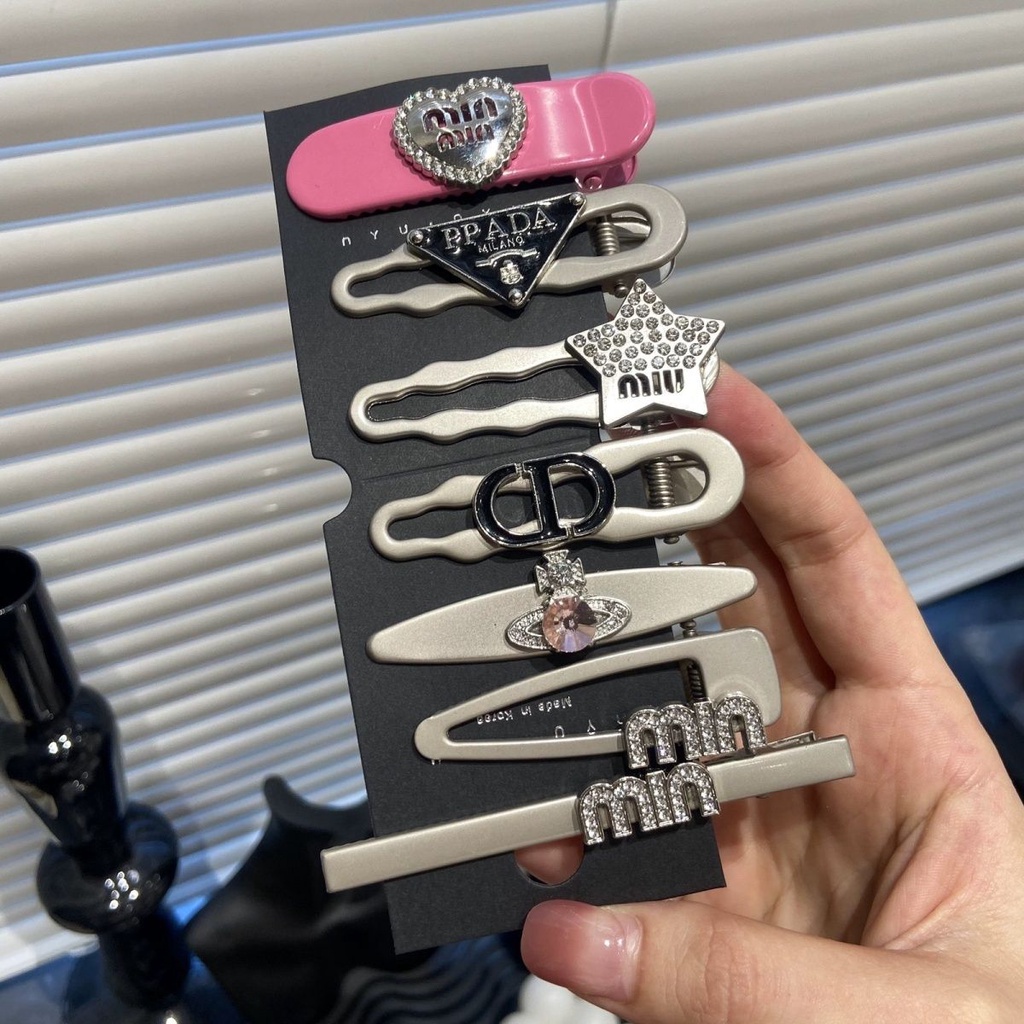 15 cái * kẹp tóc y2k bạc bên kẹp ngôi sao trái tim kẹp tóc mũ