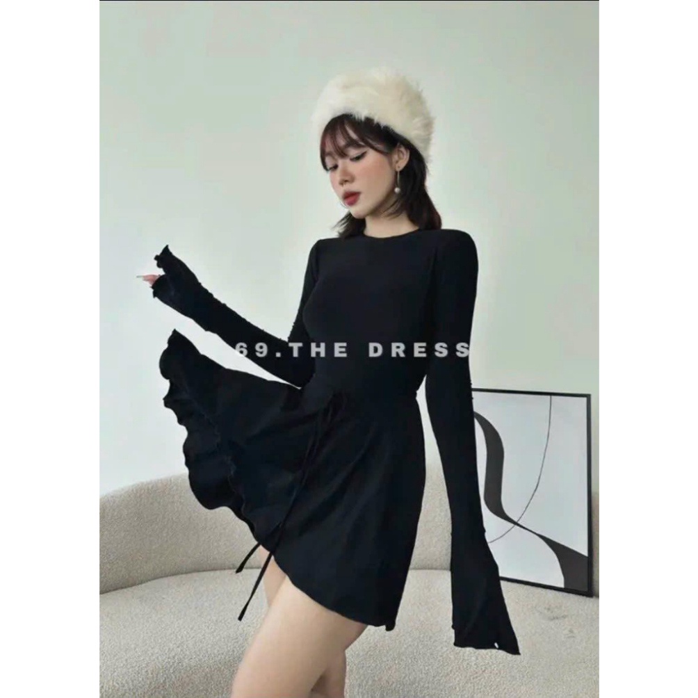 Đầm Body Dài Tay Thiết Kế Xòe Hở Lưng CC3457 GAR HỎA TỐC