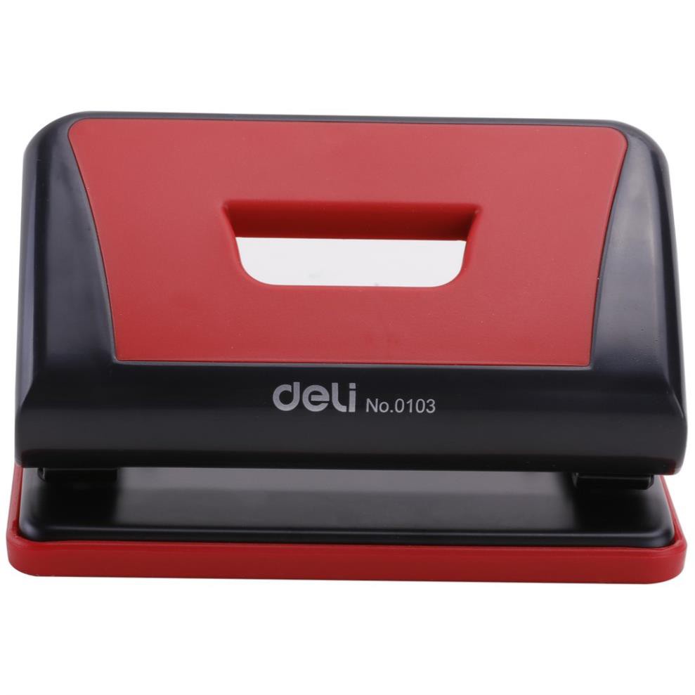 Máy đục lỗ 10 tờ Deli, Siêu Chắc Chắn Xanh dương, Đỏ, Ghi xám - 1 cái E0103