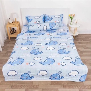 Ga trải giường poly 1m2,1m4,1m5,1m6,1m8, ga giường mẫu cá voi -Khosigagoihcm