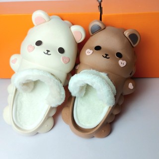 Dép đi trong nhà có lót lông hình thú dễ thương , dép nữ mang trong nhà cute
