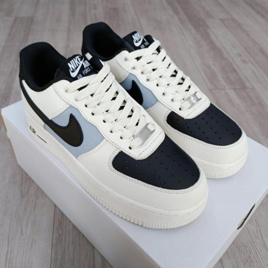 Giày thể thao Air Force 1 Low CREAM MŨI ĐEN, giày AF1 vạch nâu,Trắng kem xanh mũi đen năng động, cá tính