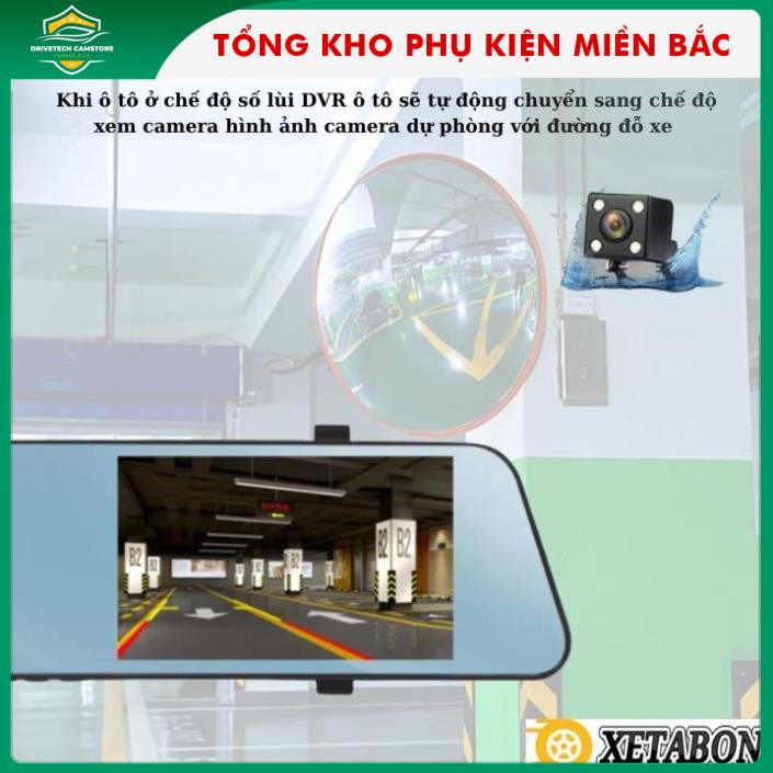 Camera hành trình ô tô gương chiếu hậu M5 XETABON màn cảm ứng 5 inch Full HD 1080P.