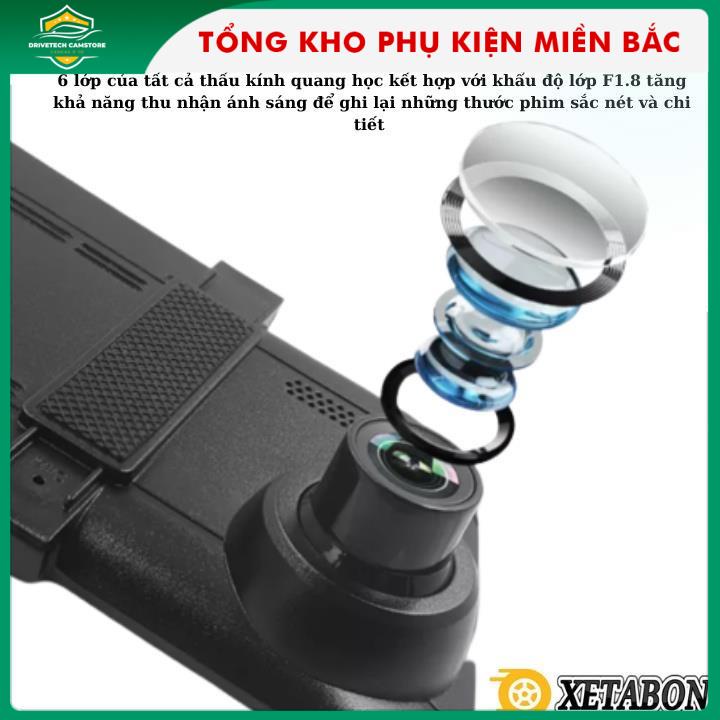 Camera hành trình ô tô gương chiếu hậu M5 XETABON màn cảm ứng 5 inch Full HD 1080P.