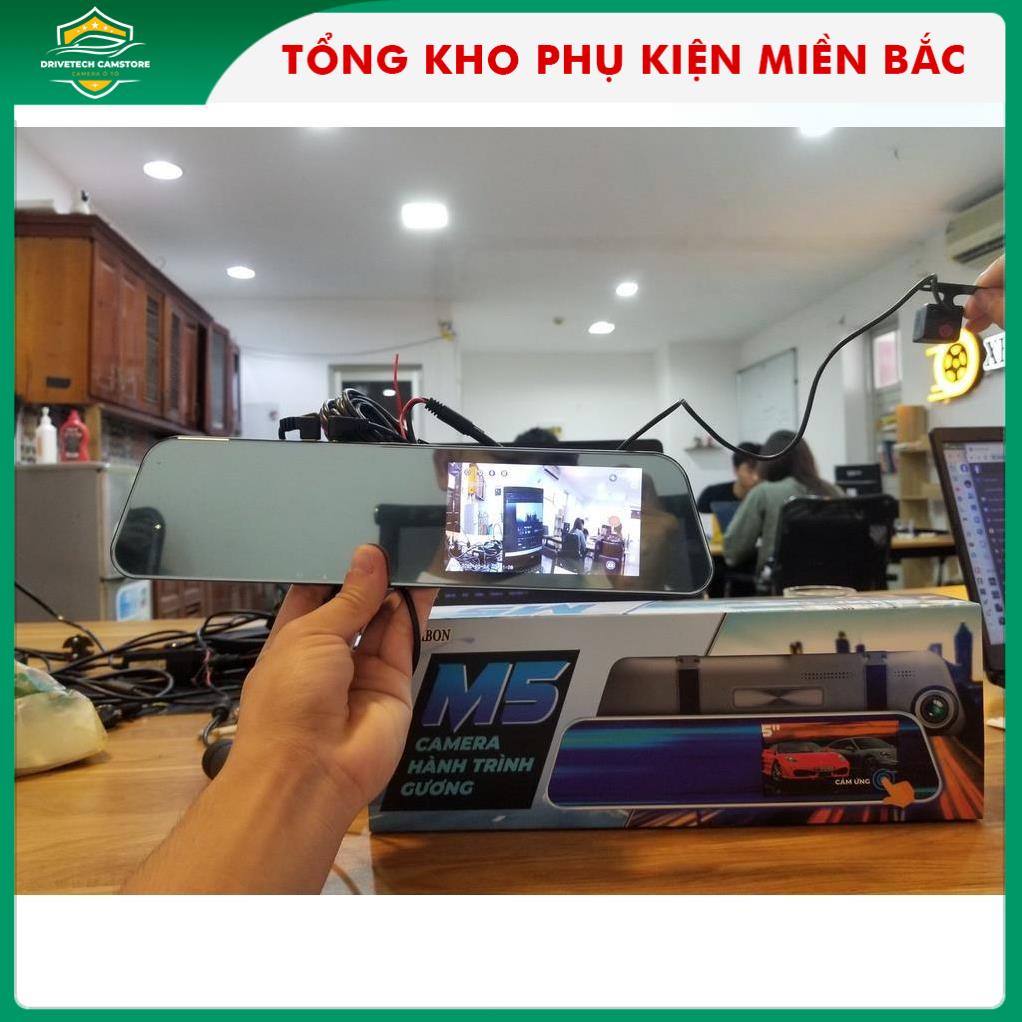 Camera hành trình ô tô gương chiếu hậu M5 XETABON màn cảm ứng 5 inch Full HD 1080P.
