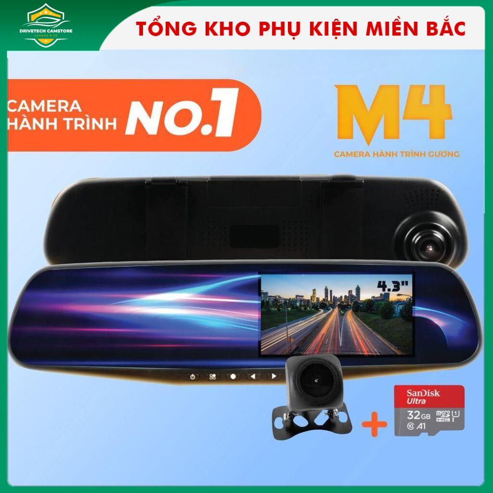Camera hành trình ô tô M4 hỗ trợ cam trước và sau, ghi âm, chế độ quay đêm , hình ảnh sắc nét.