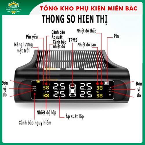 Cảm biến áp suất lốp XetabonTPMS chống nước IP67 van gắn ngoài pin sạc năng lượng mặt trời
