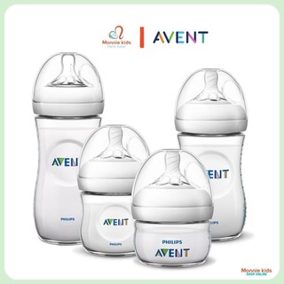 Bình sữa cho bé avent natural 60ml/125ml/260ml/330ml, bình sữa chất liệu nhựa pp - monnie kids
