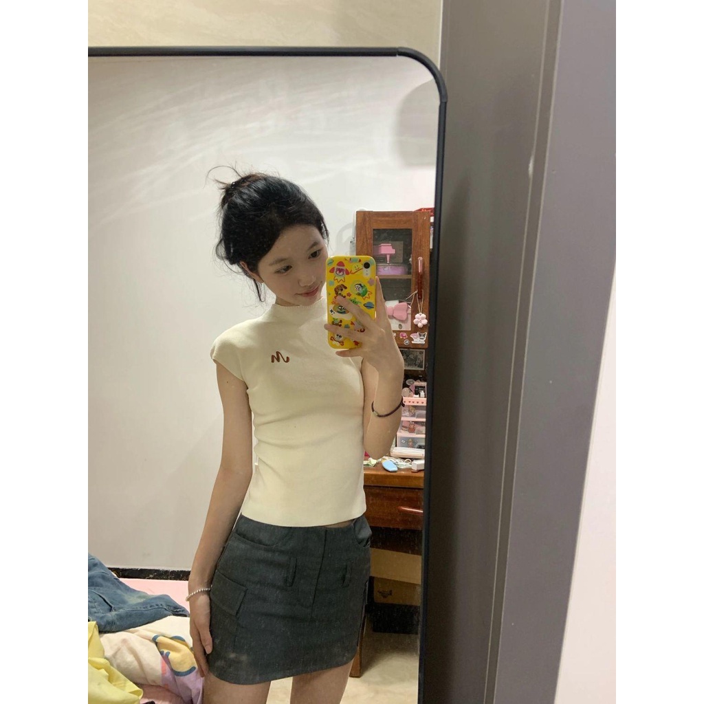 Áo Thun Dệt Kim Tay Ngắn Dáng Ôm Phong Cách Hàn Quốc Thời Trang Mùa Hè Hàng Mới 2023 Dành Cho Bạn Nữ