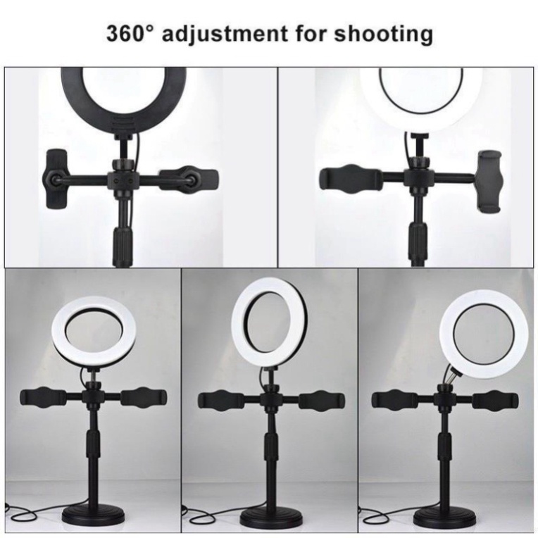 Đèn Livestream Để Bàn 2 Kẹp Size 16cm, Chụp Hình, Quay Video HOCO .